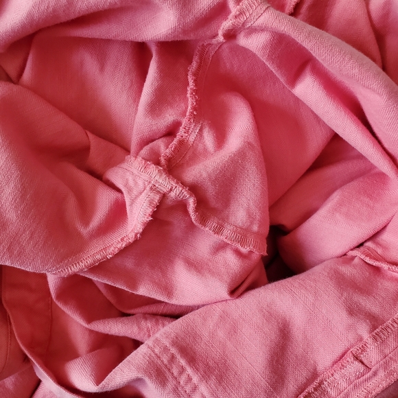 Madewell Button Front Shortsleeve Day Jumpsuit Easy Care Coral Cotton Blend - Picture 15 of 16